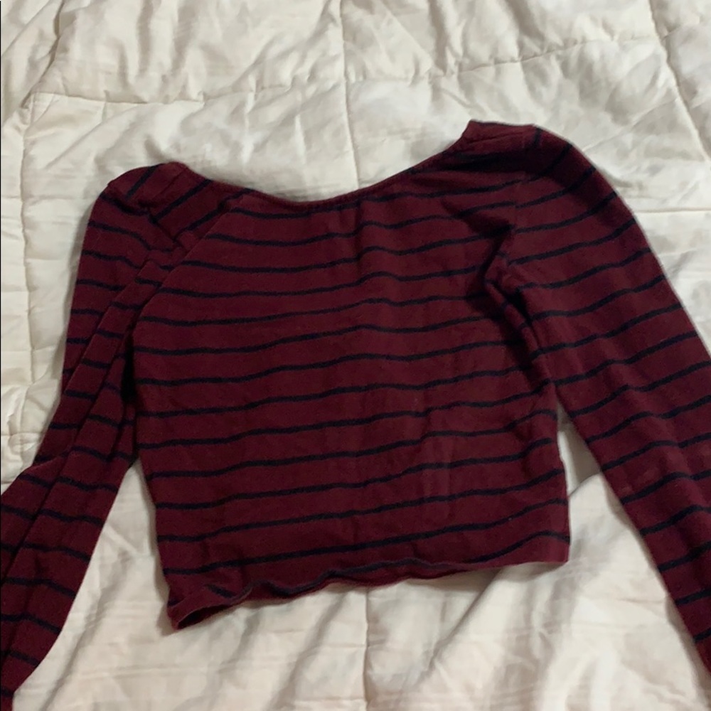 Forever 21 cropped striped shirt